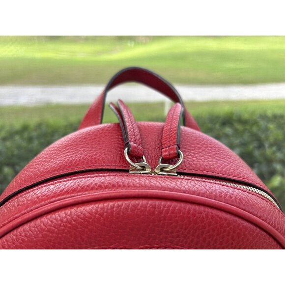 GUCCI  GG SOHO RED PEBBLED CALFSKIN LEATHER CHAIN BACKPACK BAG main image 6
